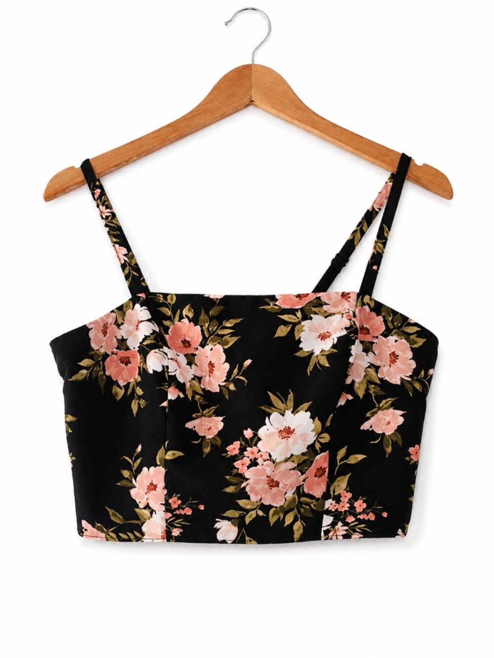Old Navy Classic Taffeta Black Floral Cropped Top Sz XS